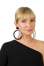Load image into Gallery viewer, PlexiGlass Mirror-Black Hoop Earrings / Black
