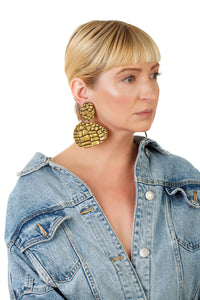 Snake Pebbles Earrings/ Gold